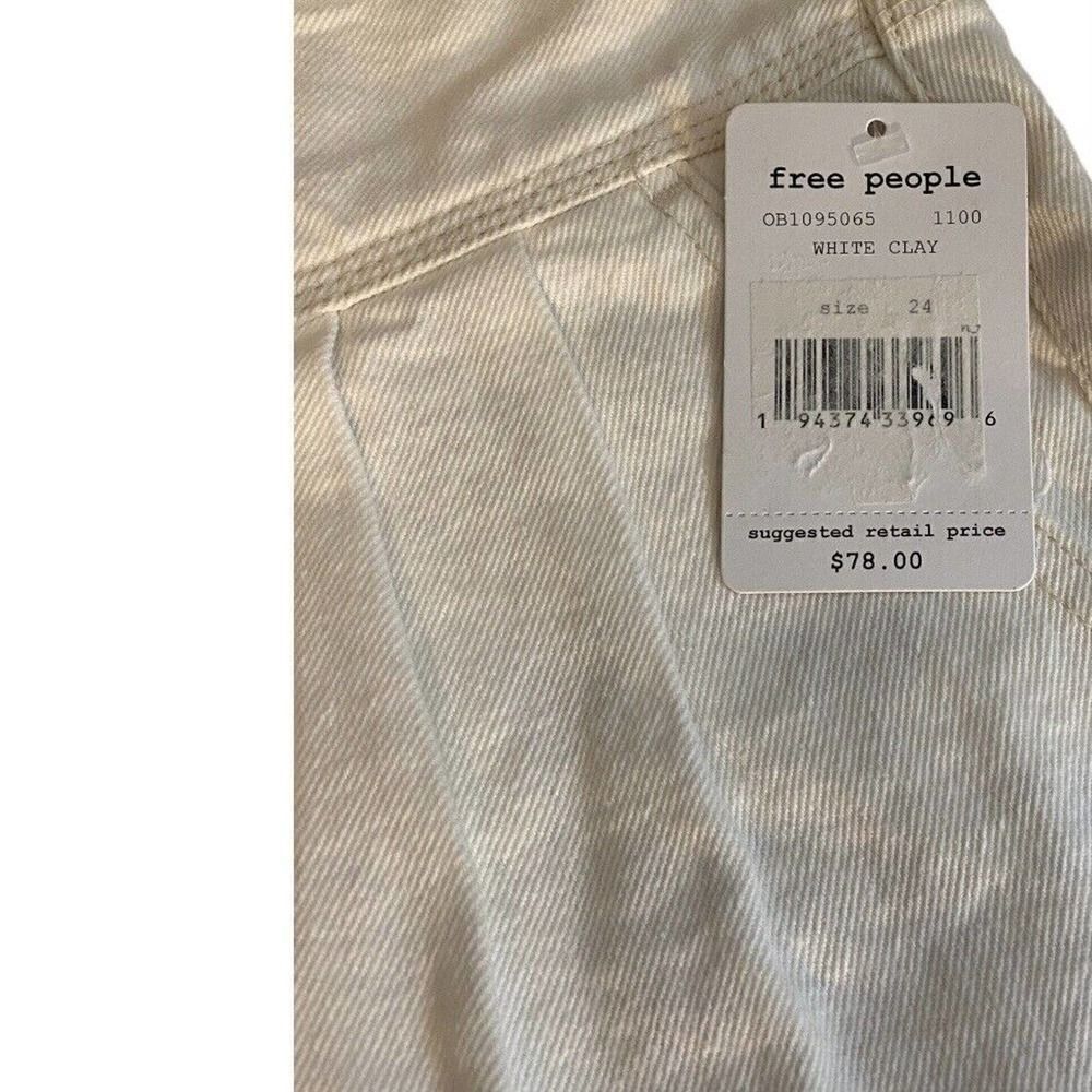 Free People We the Free White Sidecar Mini Skirt Denim Raw Edge NEW SZ 24 - Picture 4 of 8